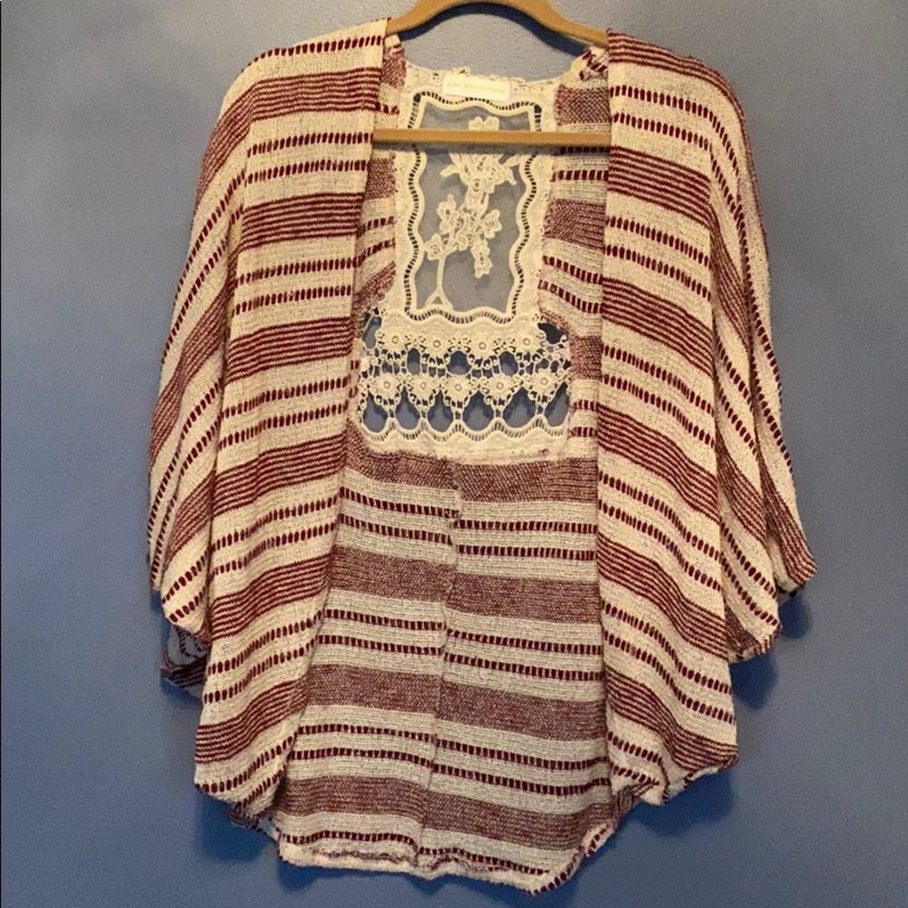 Striped lacey sweater
